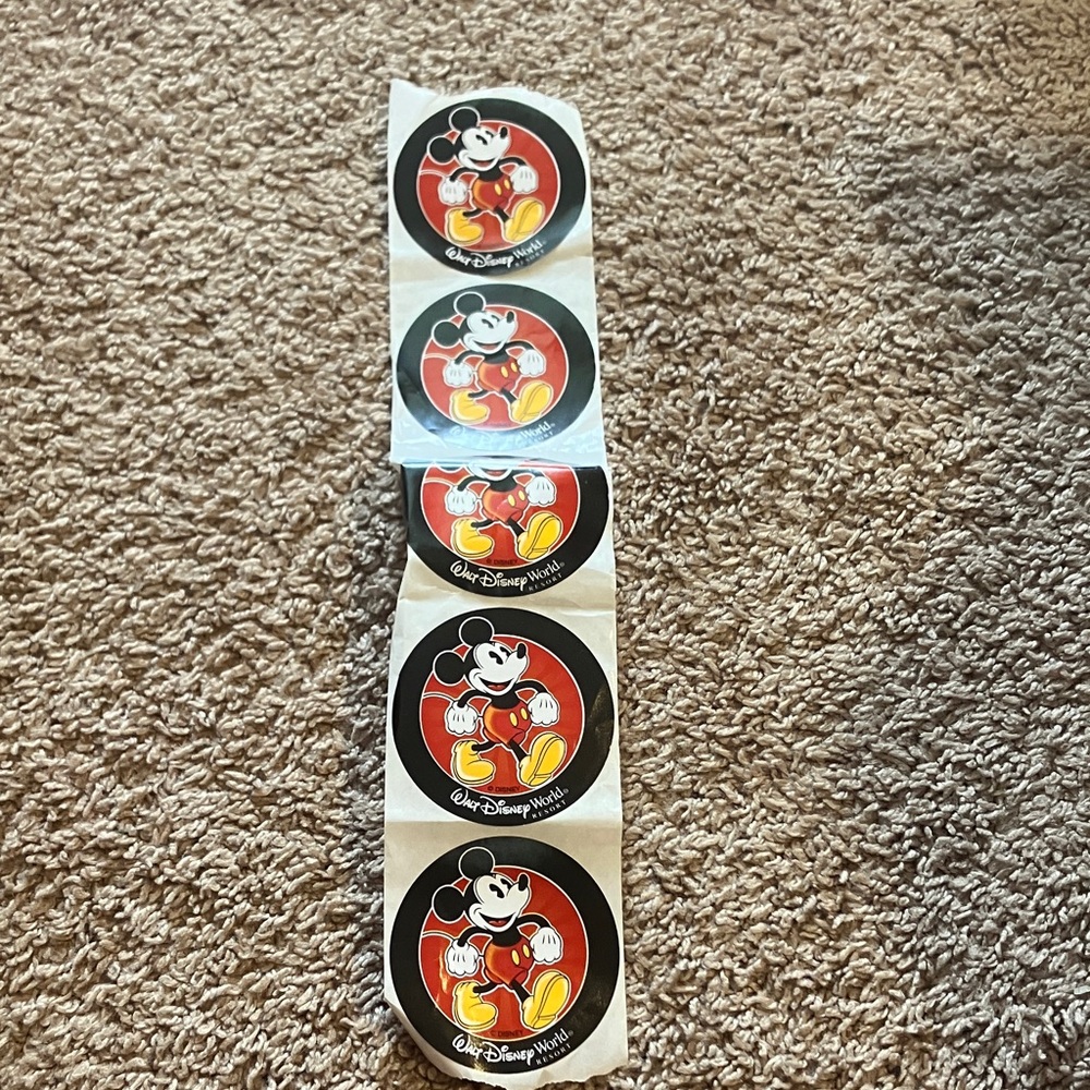 Disney Park Mickey Mouse Red and Yellow Stickers